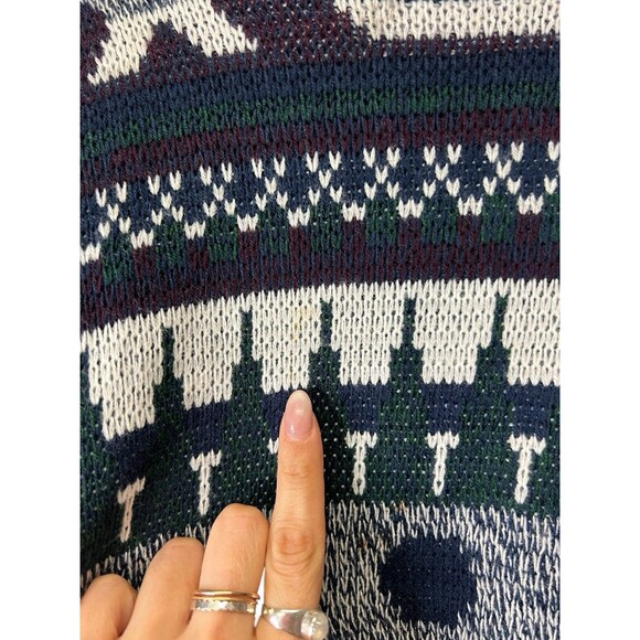 VINTAGE Todays News Sweater Unisex Adult Geometric Pattern Grandpa Fisherman XL - Picture 16 of 16